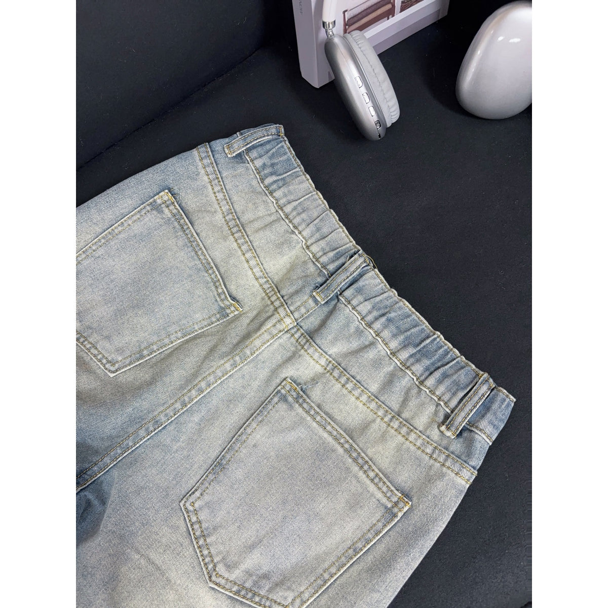 Distressed Denim Pants Men's Casual Trendy Straight Leg Pants