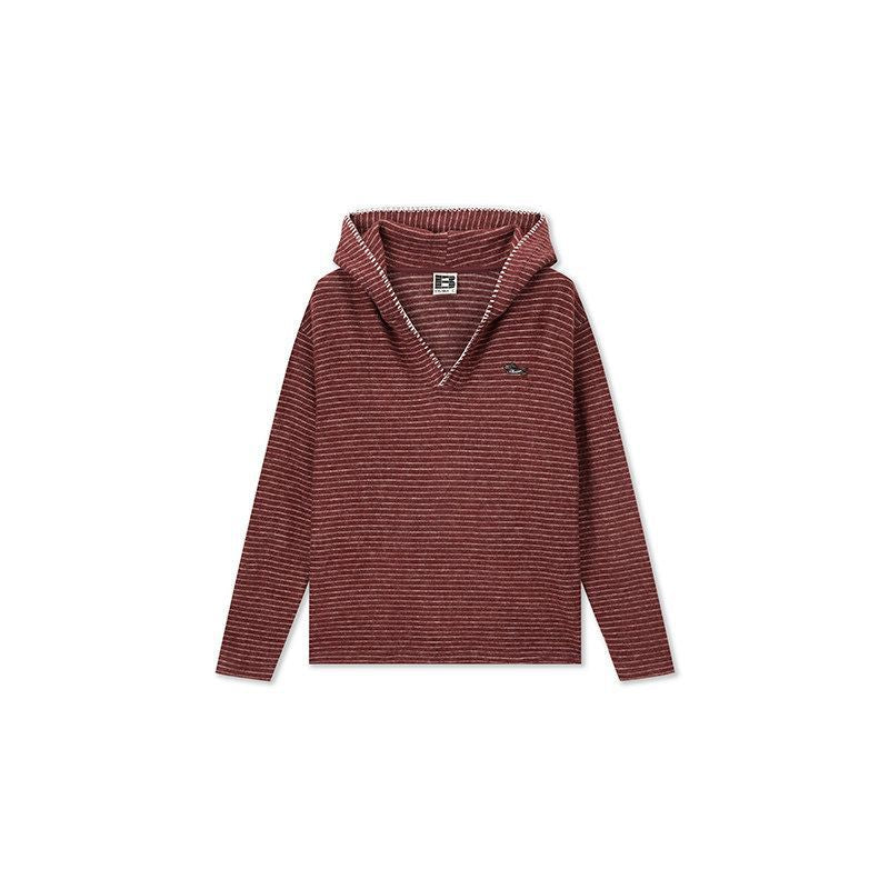striped hoodie for women, loose fit, vintage thin long sleeve T-shirt