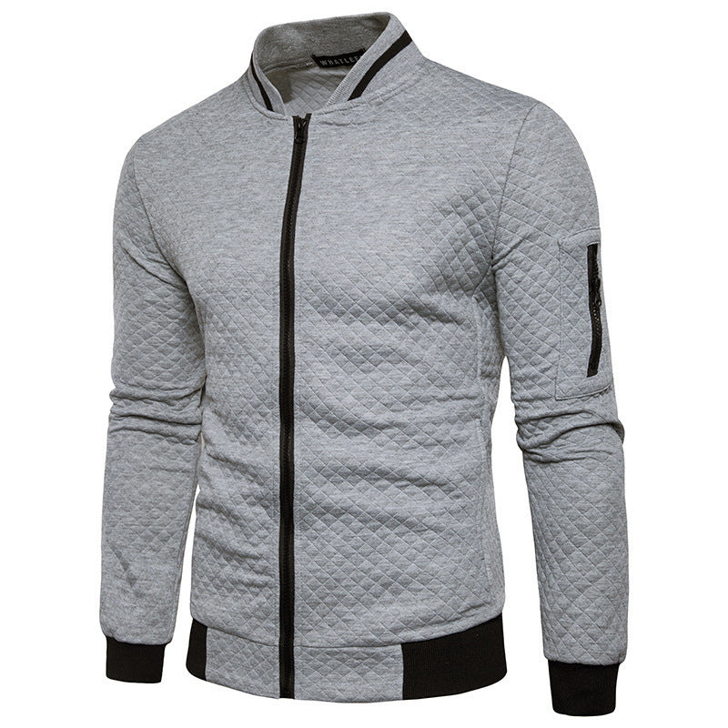 Men's Style Casual Sports Zipper Crew Neck Baseball Jacket