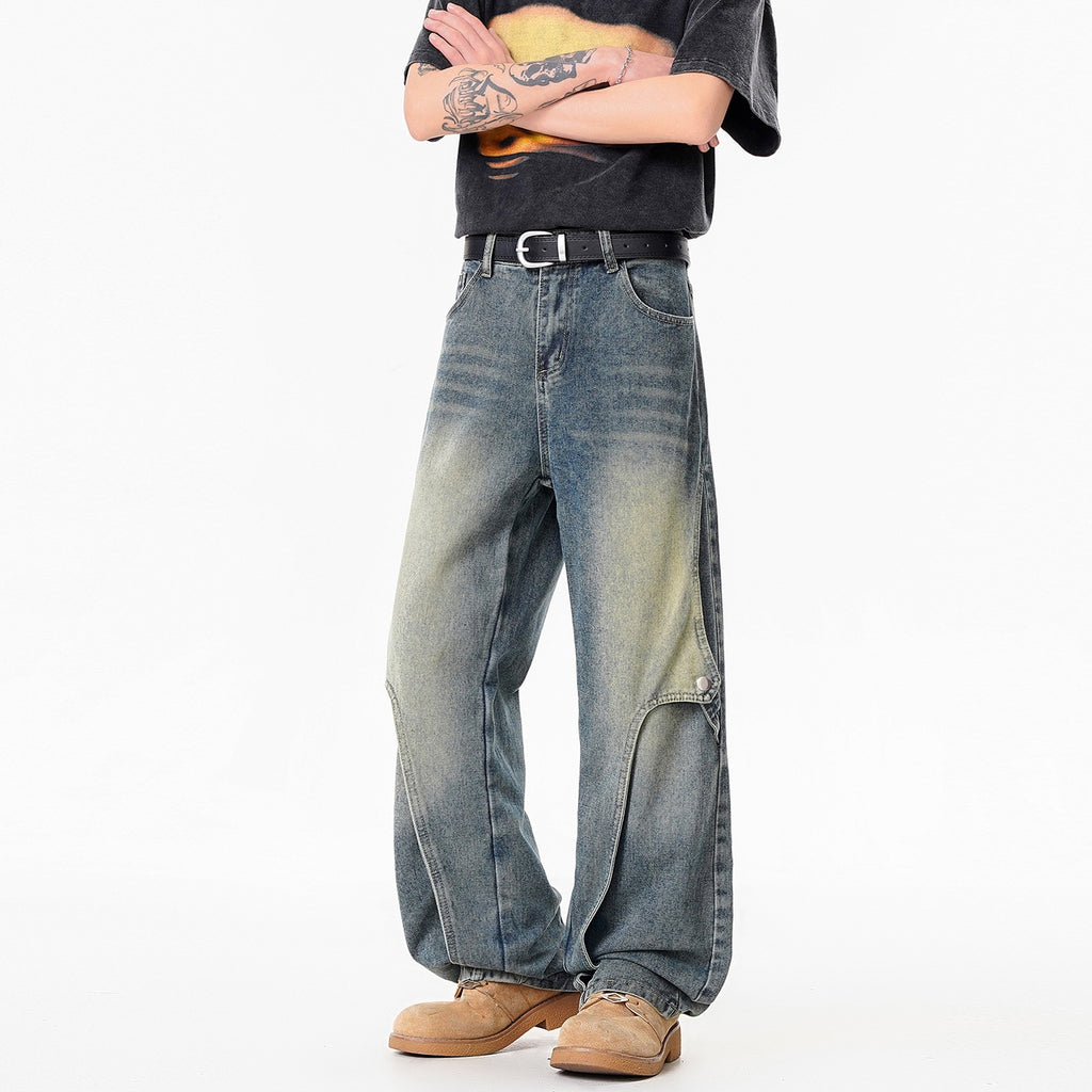 Street Style Washed Gradient Denim Pants