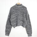 Half high neck short pullover sweater