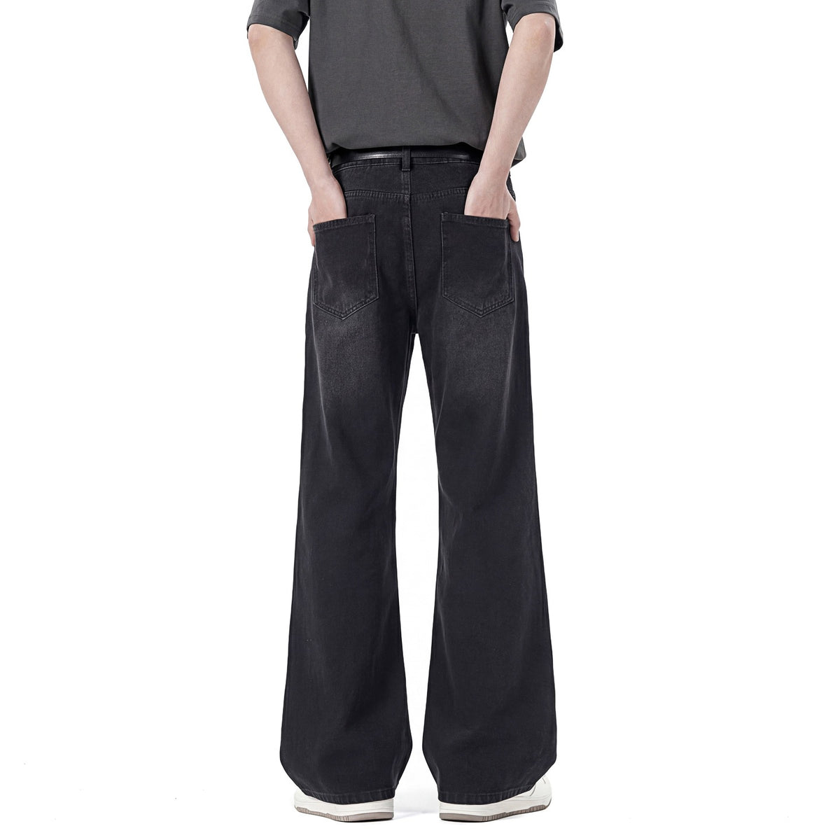 Colorful Buttonhole Diagonal Cut Jeans Men's Pants
