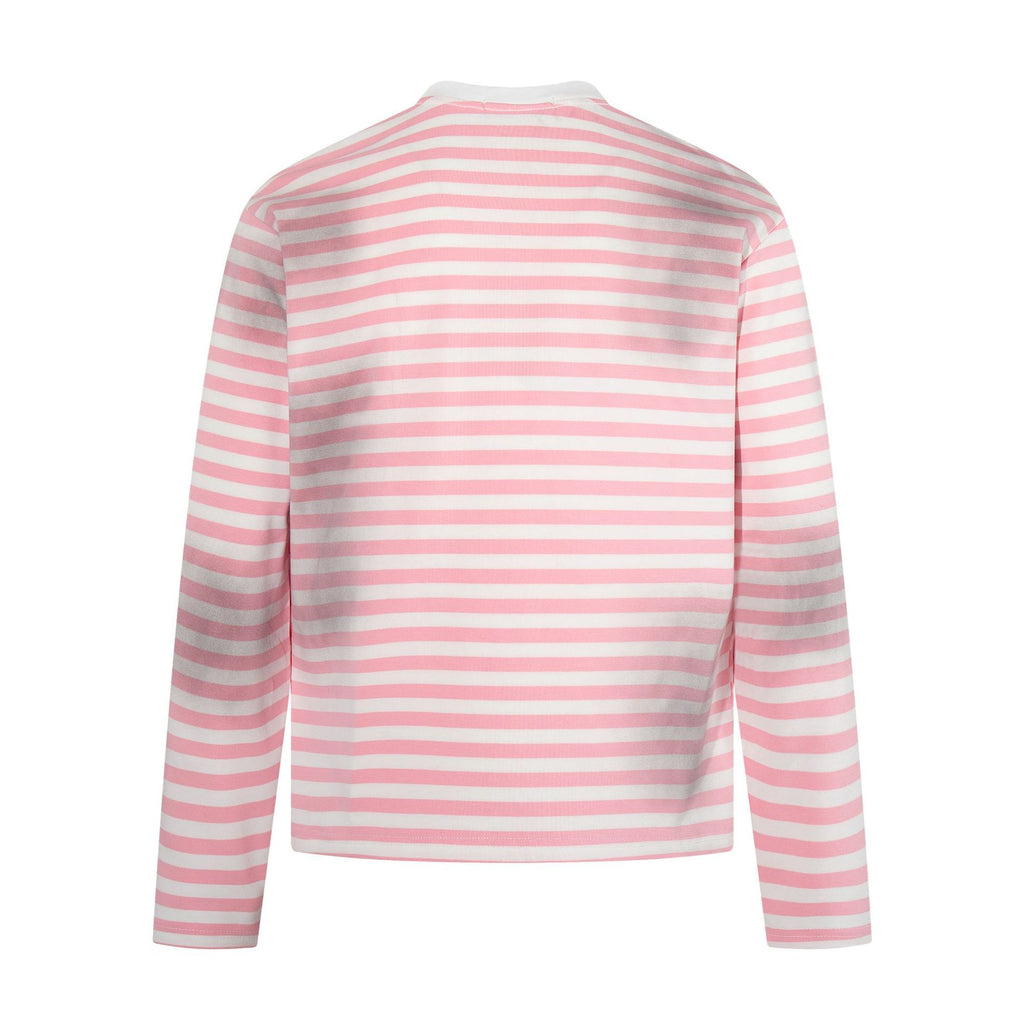 Striped round neck long sleeved T-shirt