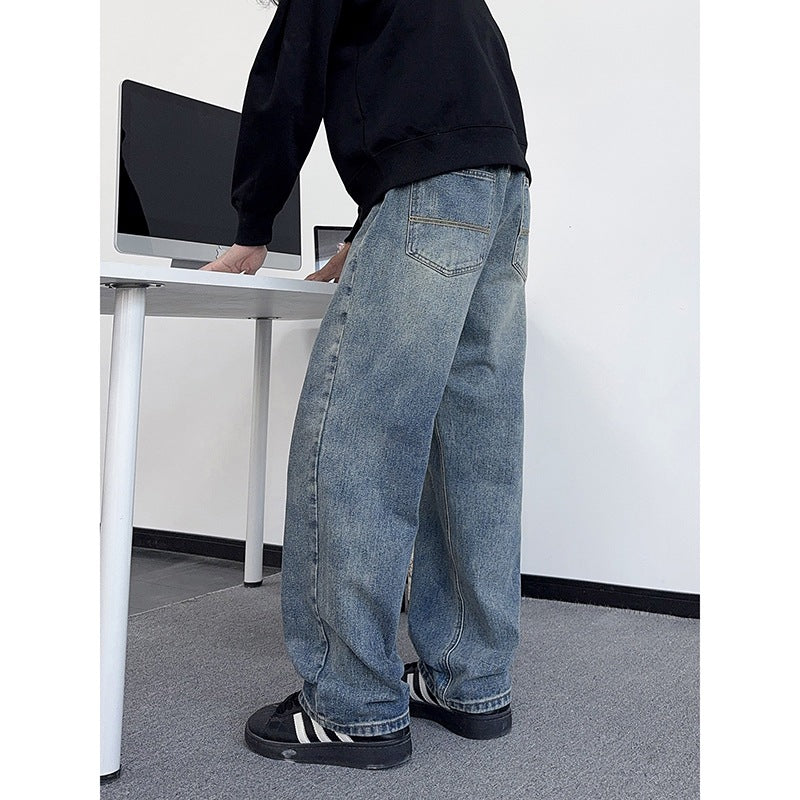 Distressed Denim Pants Men Long Pants