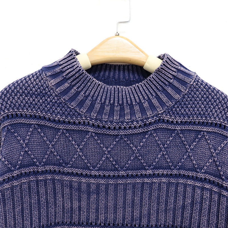 Round neck loose long sleeved sweater top