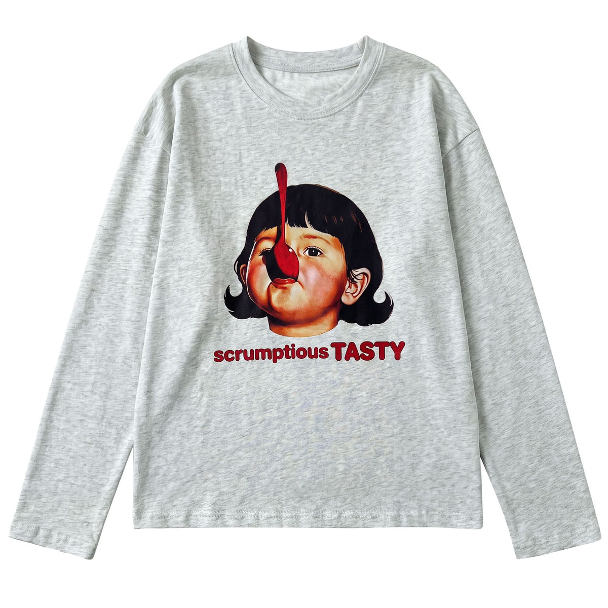 Deer West  Round Neck Printed Loose T-shirt for Women Autumn New Long Sleeve Casual Top