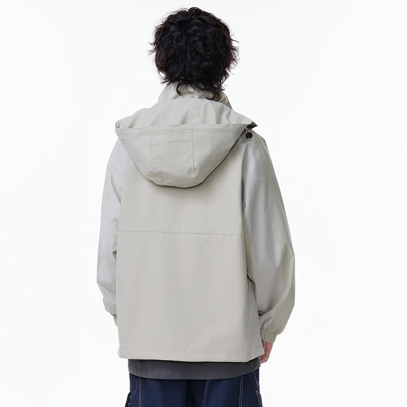 Men's Casual Outdoor Sports Workwear Loose Fit Couple Style Windbreaker Jacket