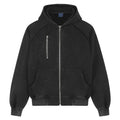 Loose black hoodie with multiple zippers jacket