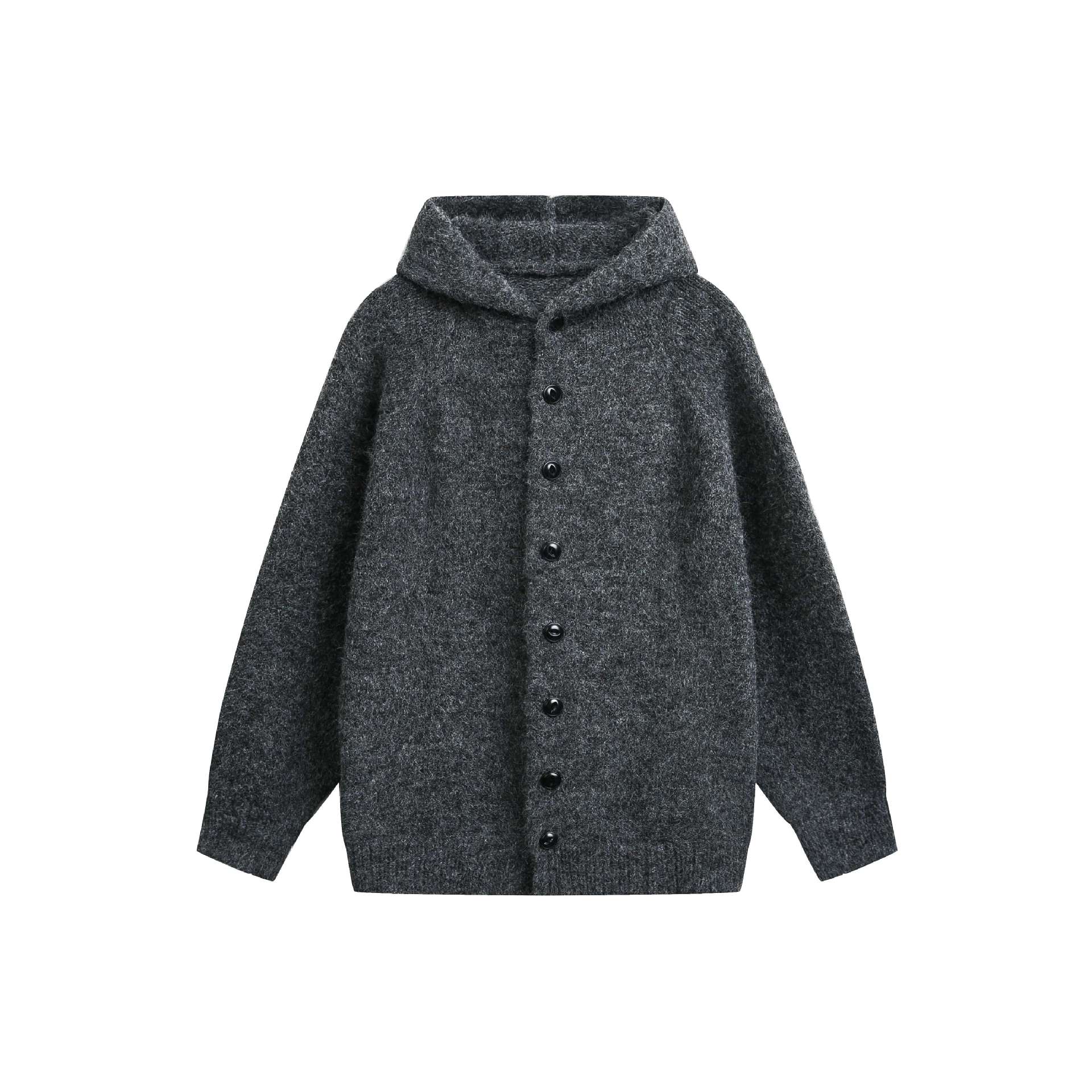 Hooded Cardigan Men's Simple Trendy Versatile Knit Jacket