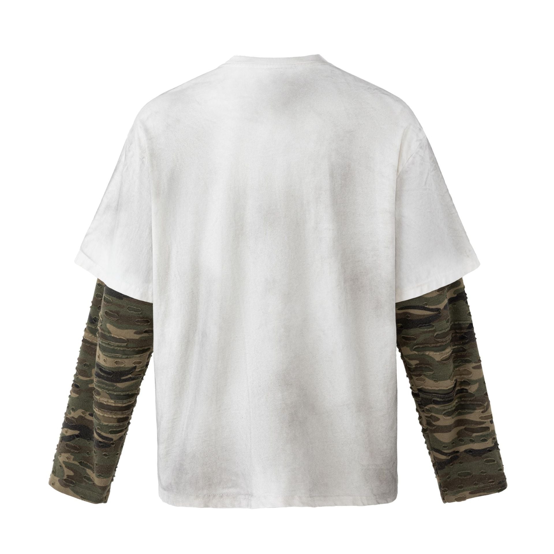 Camouflage splicing fake two-piece top t-shirt