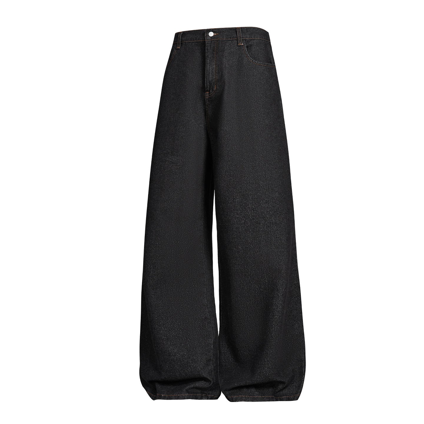 Leopard Print Vintage Raw Denim Paris Button Jeans for Men, Autumn Street Style Straight Loose Long Pants