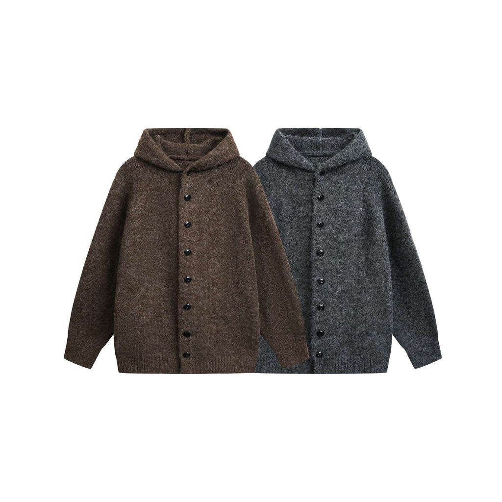 Hooded Cardigan Men's Simple Trendy Versatile Knit Jacket