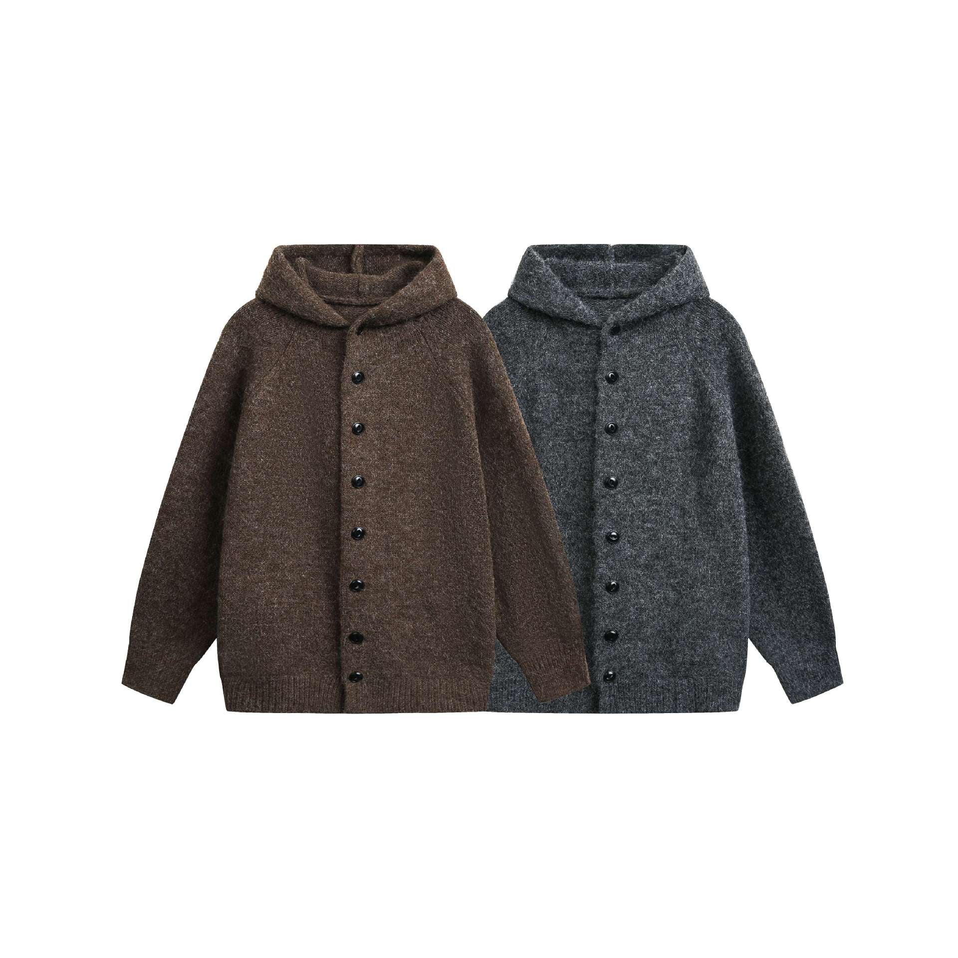 Hooded Cardigan Men's Simple Trendy Versatile Knit Jacket