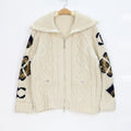 Zipper cardigan loose collar sweater