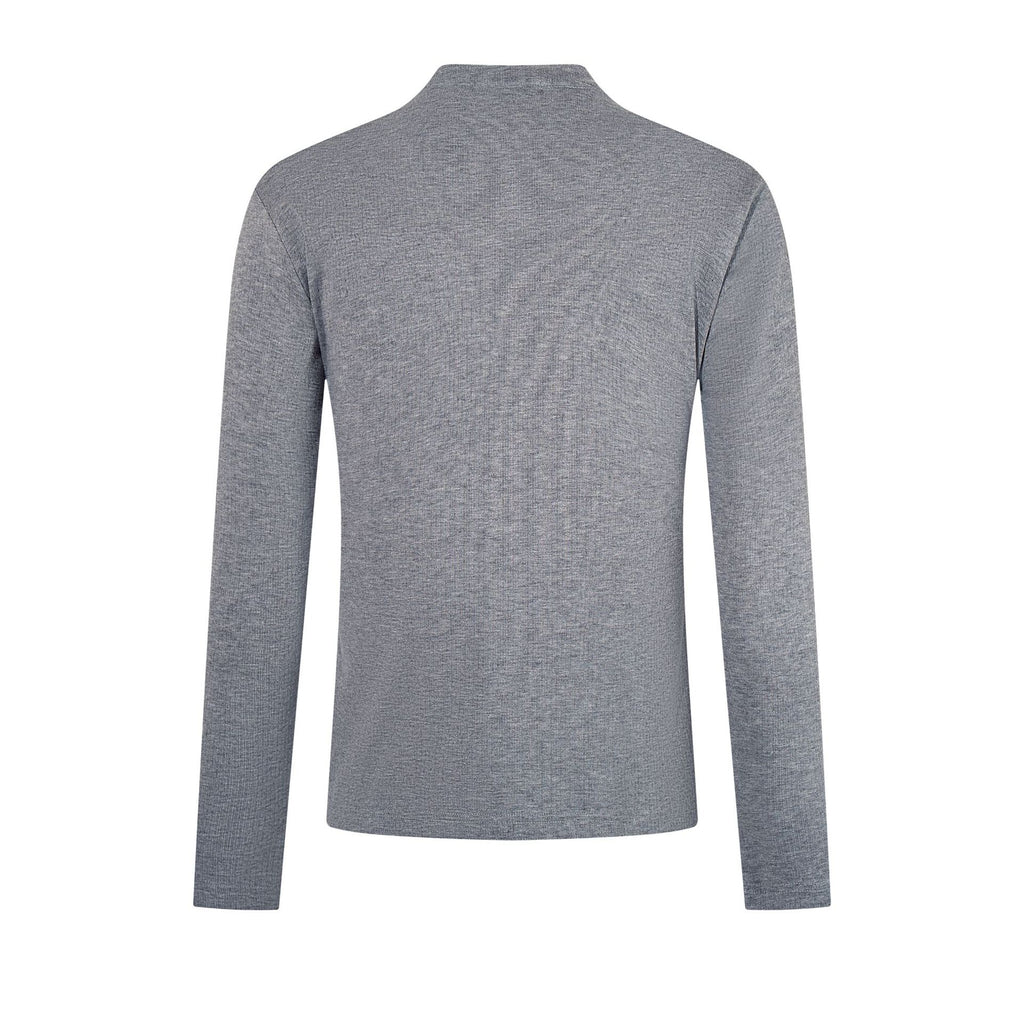 Solid color slim fit base shirt long sleeved shirt