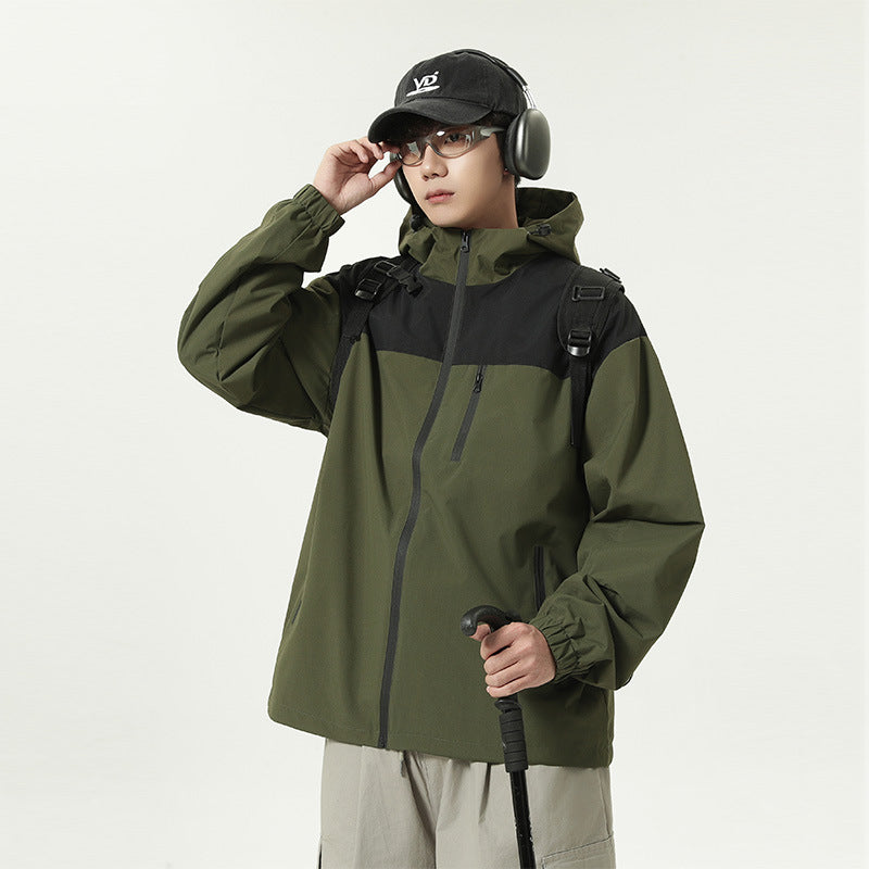 Outdoor Windproof Thermal Hooded Jacket for Men Women Casual Hiking Camping Commute Sporty Windbreaker
