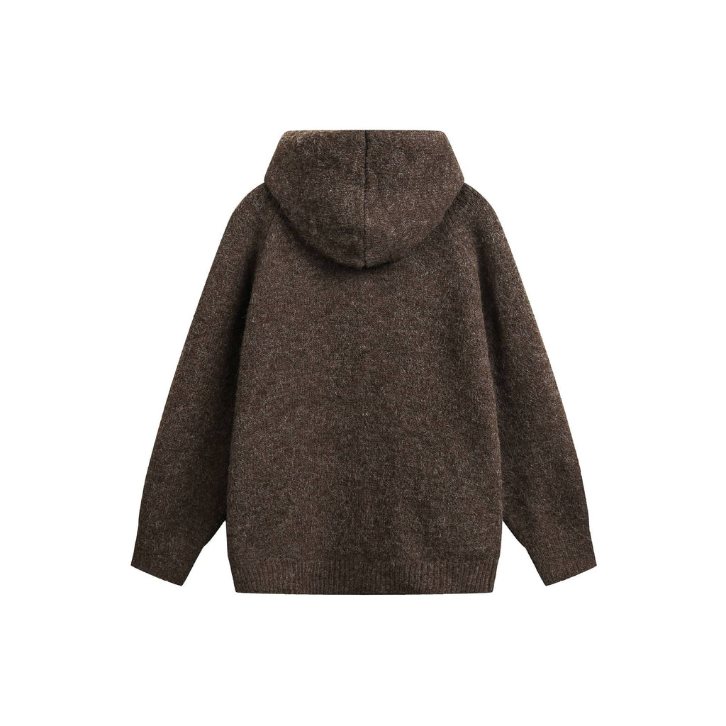 Hooded Cardigan Men's Simple Trendy Versatile Knit Jacket