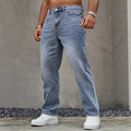 Washed Vintage Blue Denim Pants for Men, Casual Fashionable Street Style Jeans