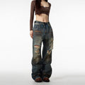 Street Retro Ripped Jeans Men Spring Autumn New Fashion Brand Cool Straight Loose Long Pants