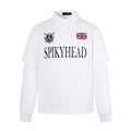 Fake two long sleeved polo shirts with printed collar tops