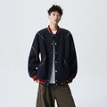 Towel Embroidered Letter Patchwork Baseball Jacket Loose Vintage Fashion Trendy Unisex Versatile Jacket