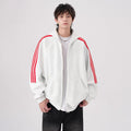 Striped Three-Stripe Open Front Hoodie Men's Spring and Autumn New Arriva  Casual Versatile Hooded Jacket Outerwear
