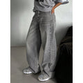 Vintage Denim Pants Women High Waist Straight Loose Wide Leg Casual Long Trousers Trendy