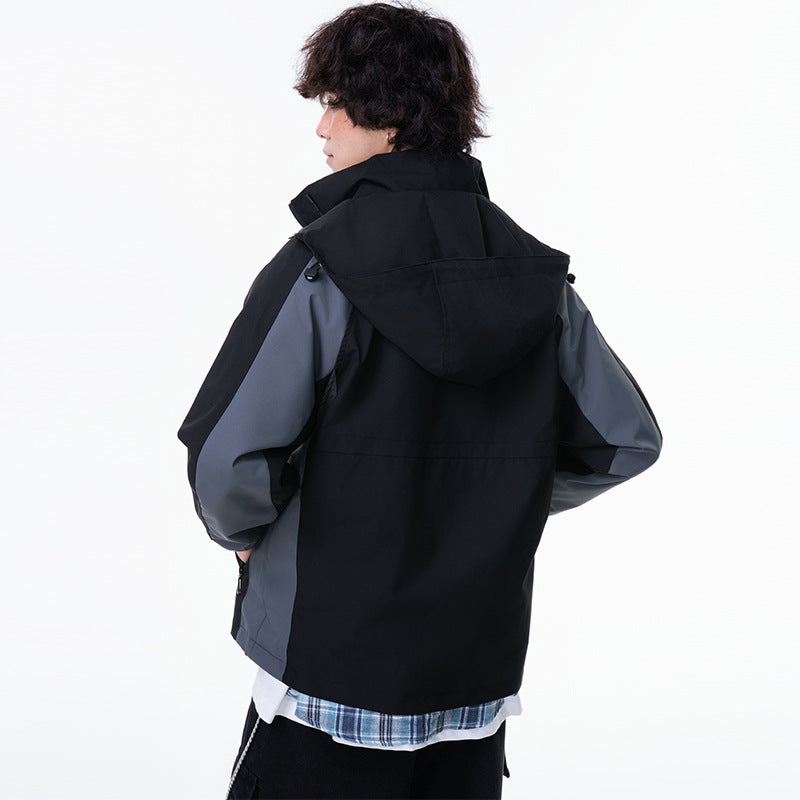 Men's Casual Outdoor Sports Workwear Loose Fit Couple Style Windbreaker Jacket