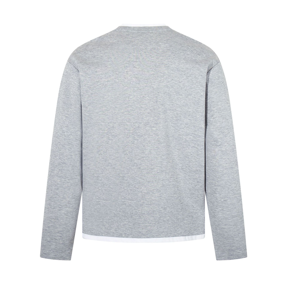 Retro Fake Two Henley Collar Long Sleeve
