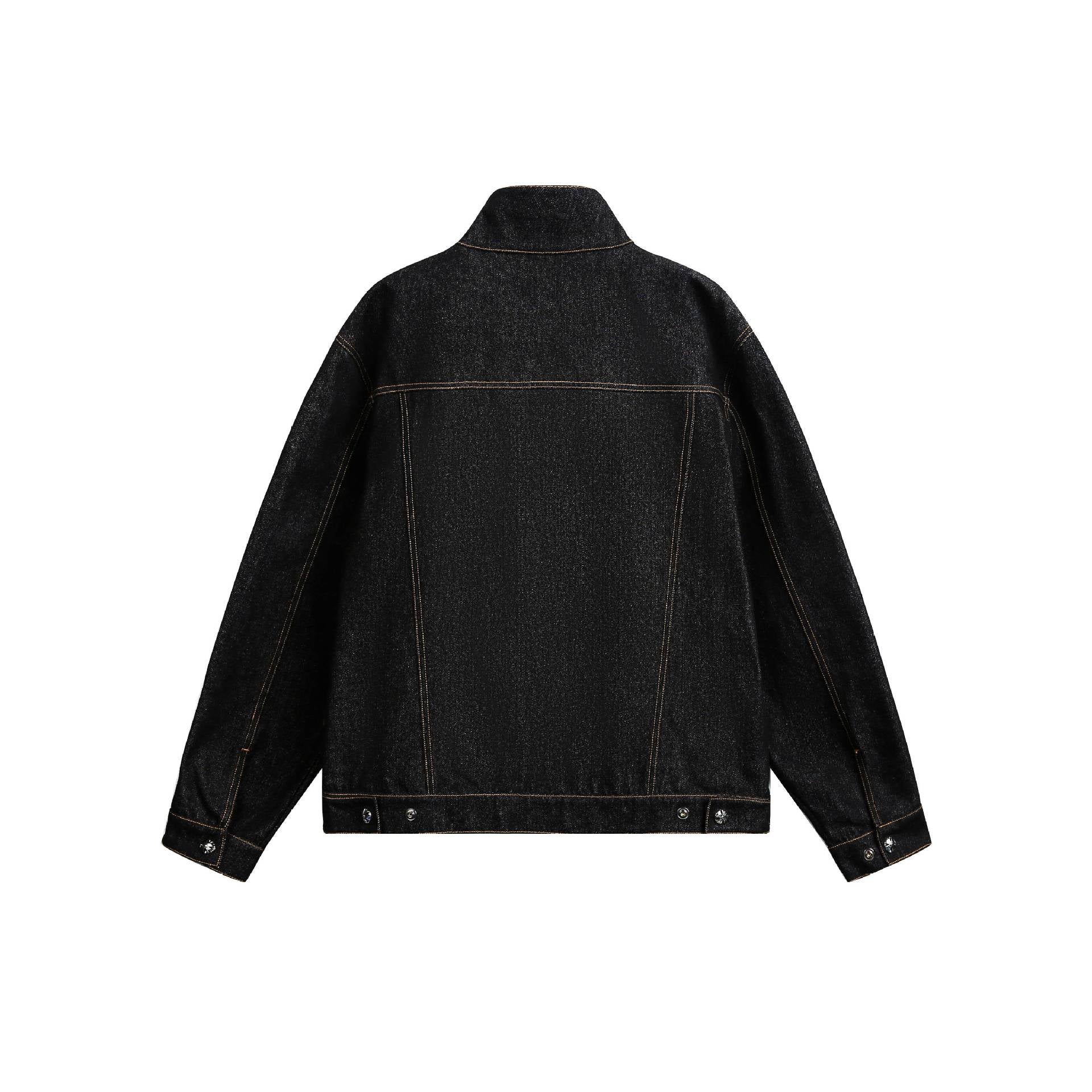 Irregular Slant Neck Short Denim Jacket for Men,  Vintage Loose Fit Style