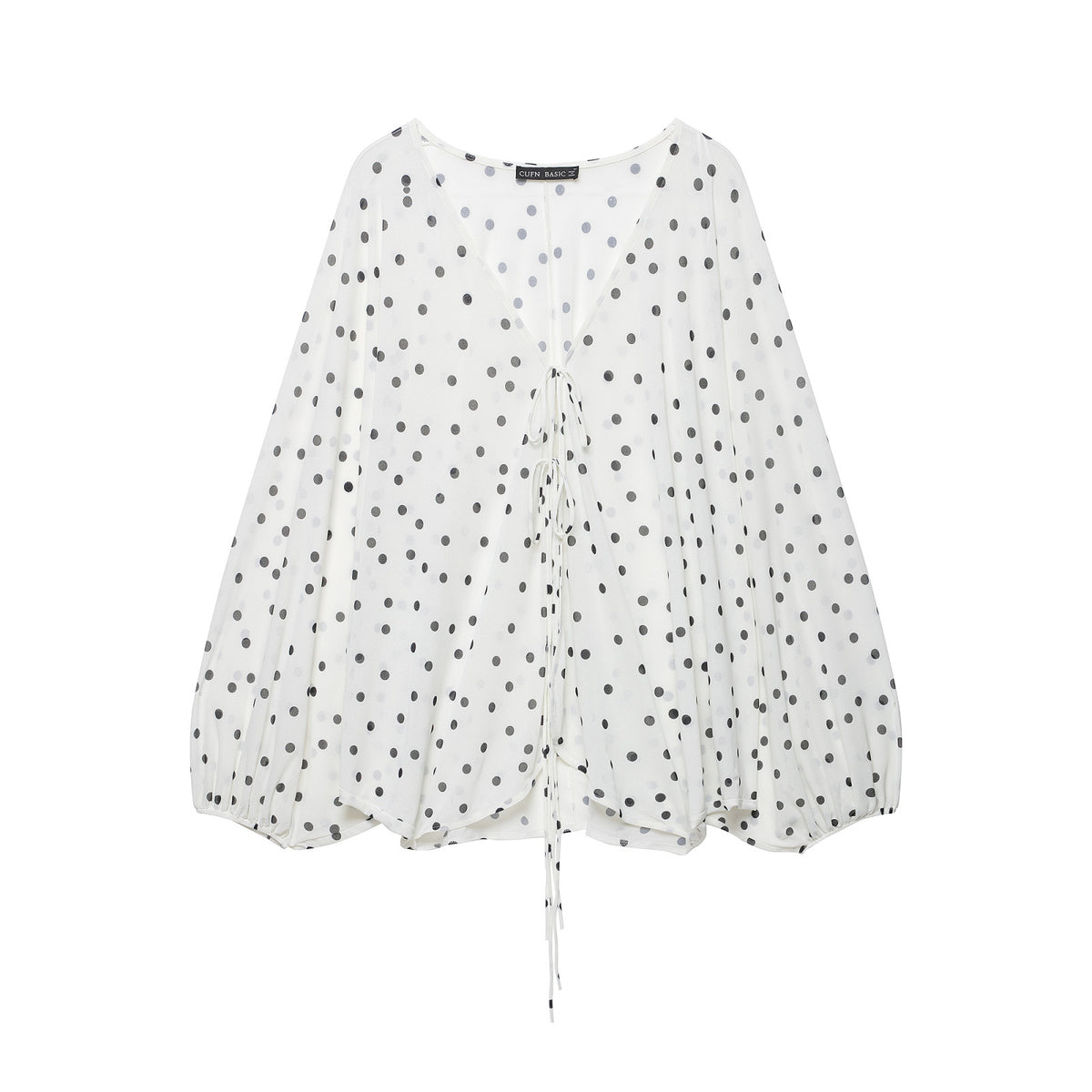 Bubble sleeve crepe fabric shirt for women's wear