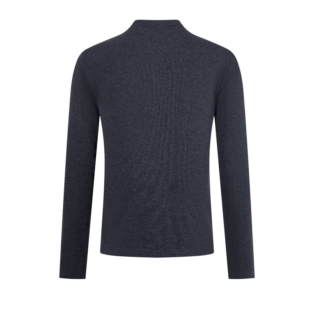 Solid color slim fit base shirt long sleeved shirt