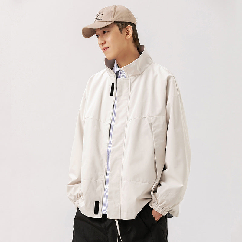 Men's Street Style Cargo Flight Jacket Casual Baseball Coat