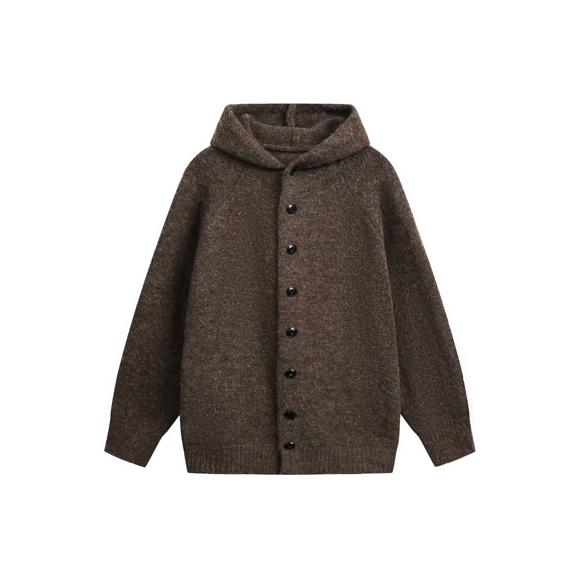 Hooded Cardigan Men's Simple Trendy Versatile Knit Jacket