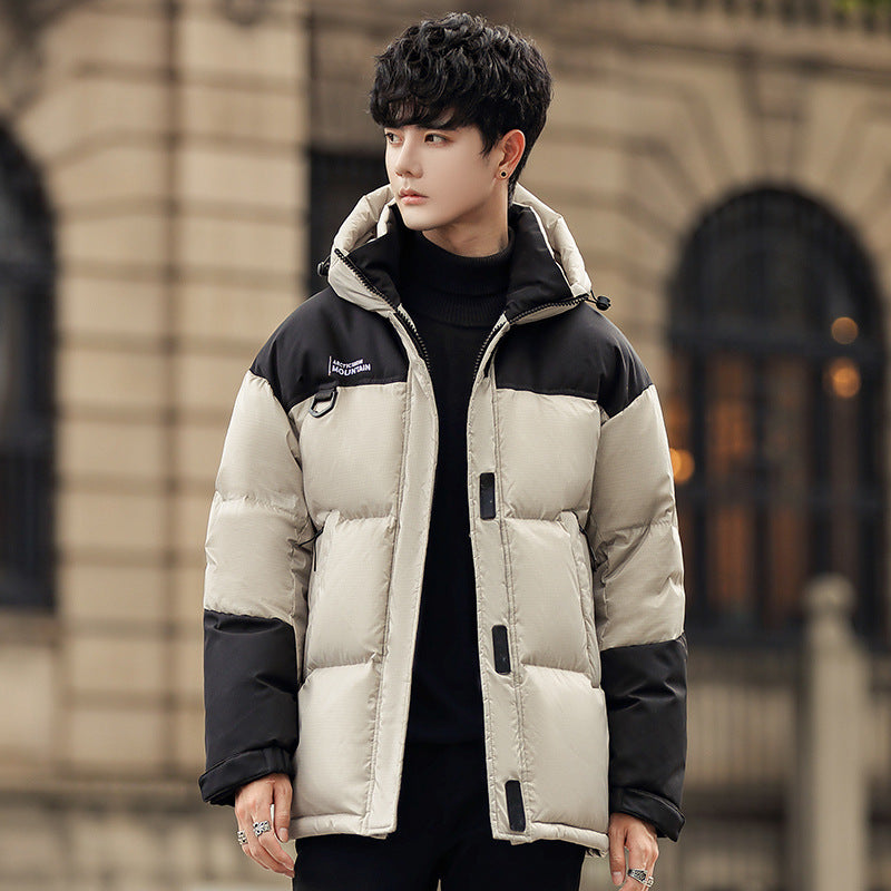 Clothing  Down Jacket Men Winter White Duck Down Short Thick Warm Windproof Fashion Hooded Outerwear