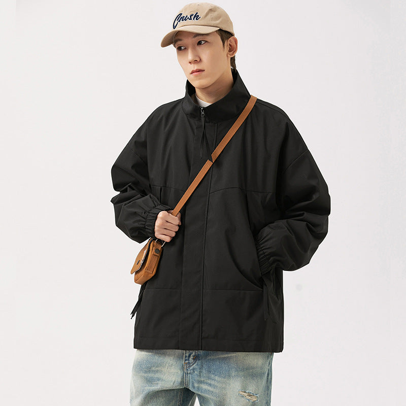 Men's Street Style Cargo Flight Jacket Casual Baseball Coat