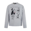 Retro portrait printed striped long sleeved T-shirt