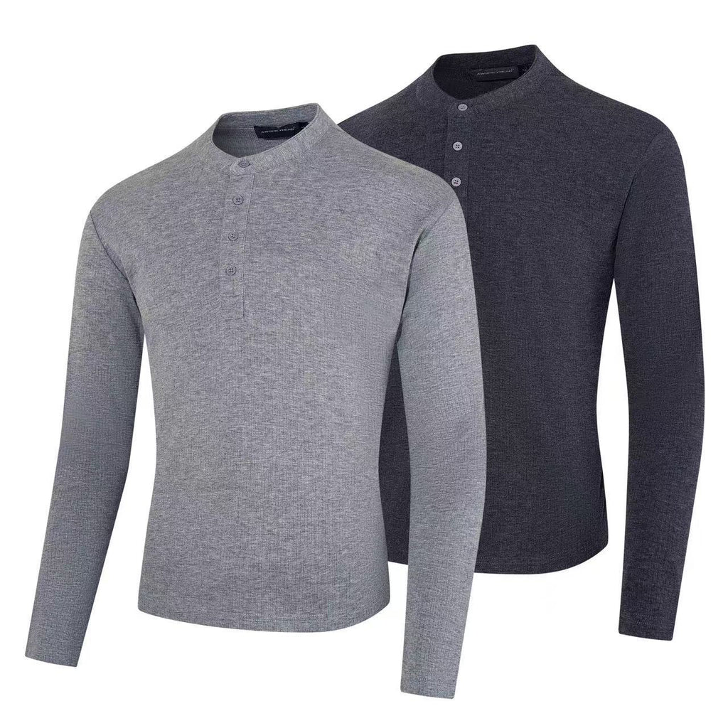 Solid color slim fit base shirt long sleeved shirt