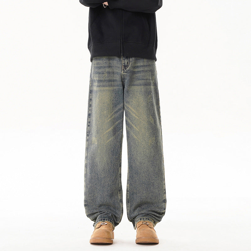 Distressed Denim Pants Men Long Pants