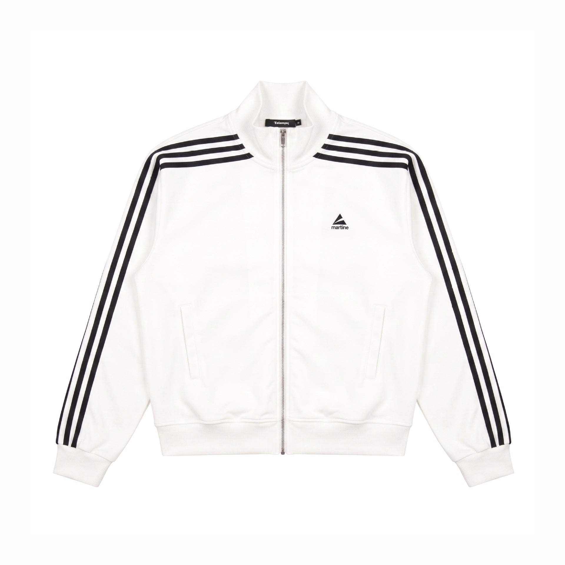 Sporty Side Stripe Open Front Stand Collar Loose Casual Hoodie