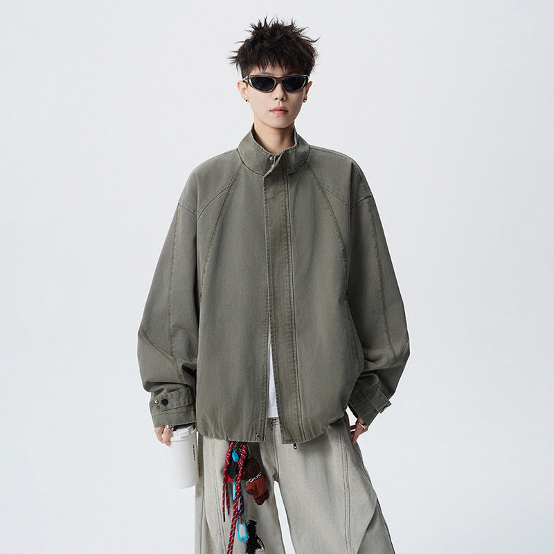High-Quality  Trendy Stand Collar Jacket for Young Men, Spring and Autumn Fashionable Casual Outerwear