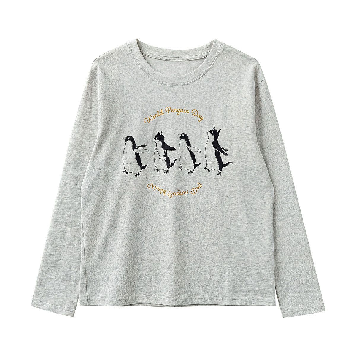 Round Neck Cartoon Print Long Sleeve Inner T-Shirt for Women Casual Simple Top