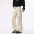 Casual Straight Leg Jeans for Men, White Checkered Denim Pants