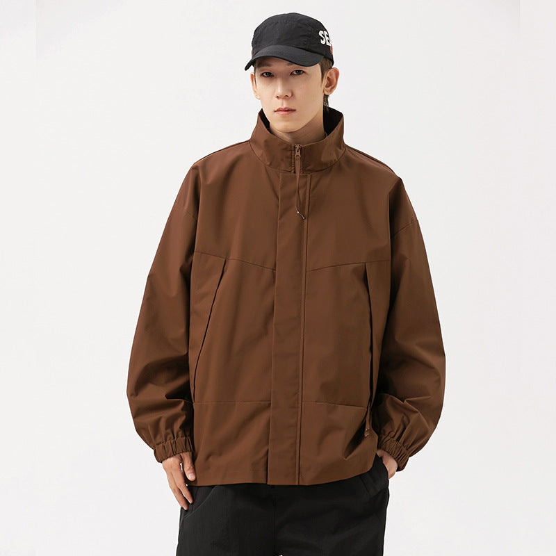 Men's Street Style Cargo Flight Jacket Casual Baseball Coat
