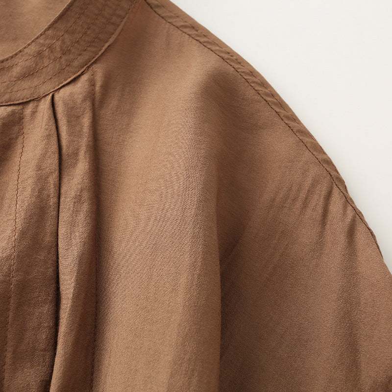 Simple long sleeved round neck hanging shirt