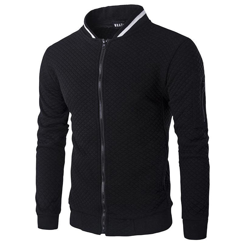 Men's Style Casual Sports Zipper Crew Neck Baseball Jacket