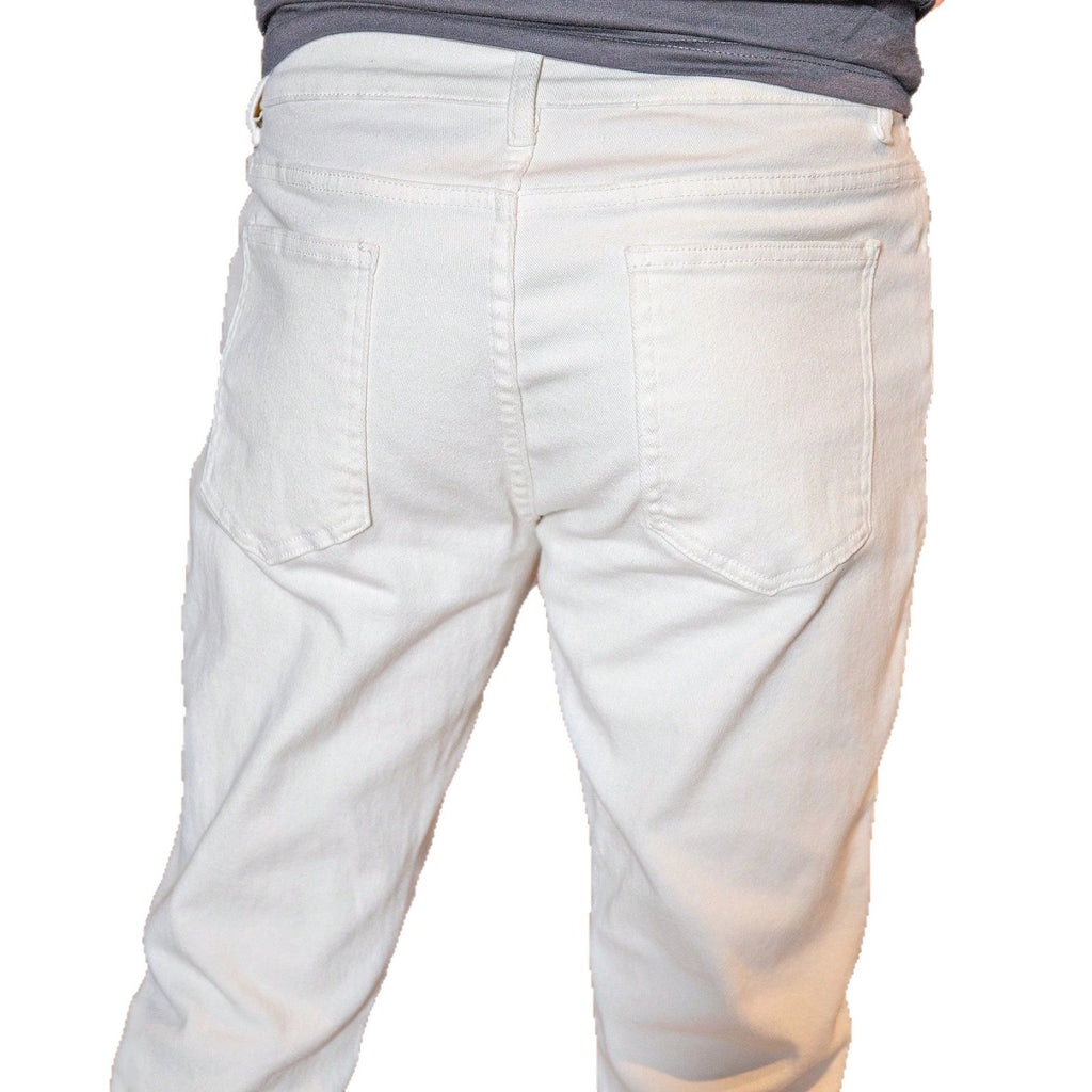 Casual Men's Summer Daily Comfortable Distressed Washed White Jeans Pants