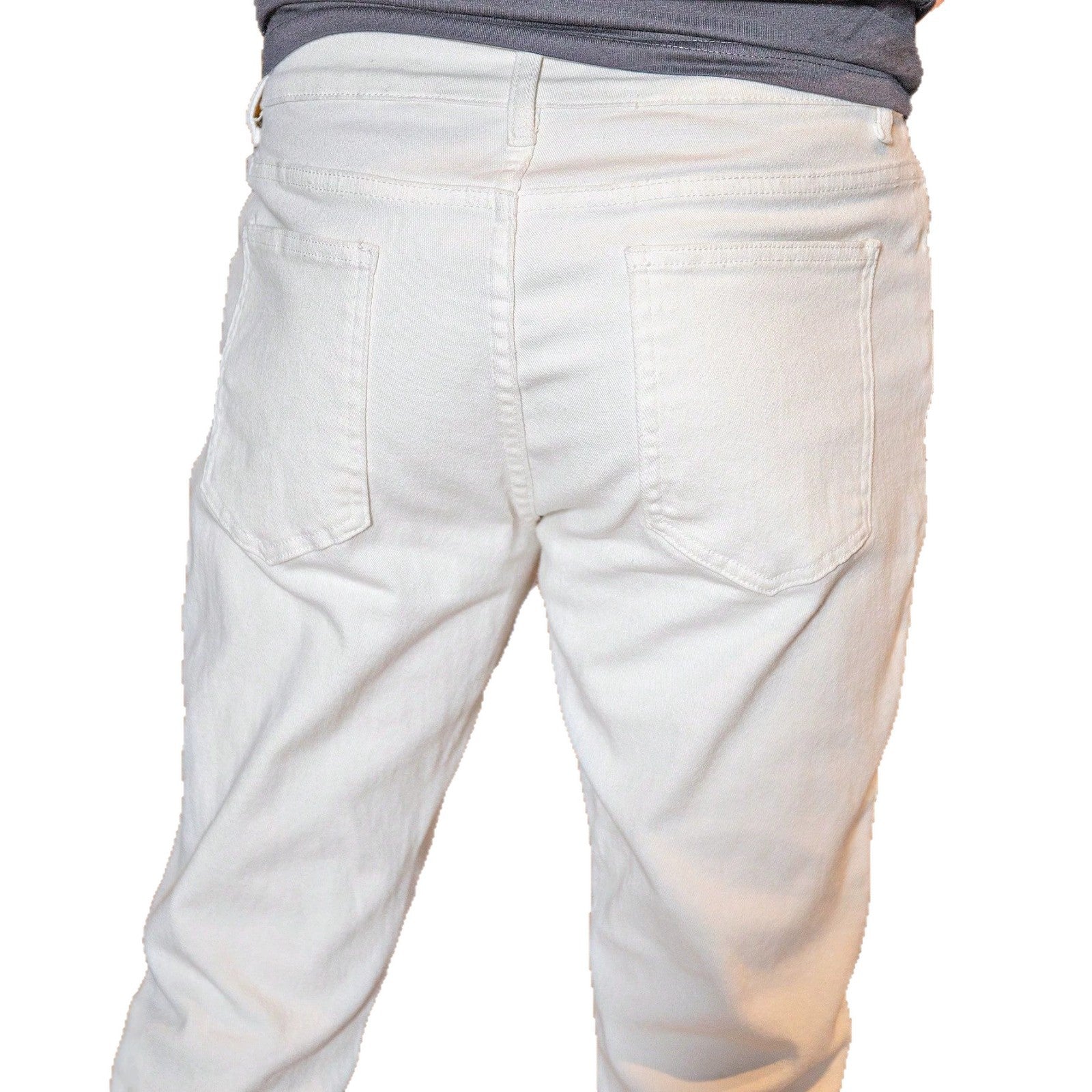 Casual Men's Summer Daily Comfortable Distressed Washed White Jeans Pants