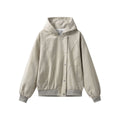 Asymmetrical Placket Loose Oversized Hooded Work Jacket