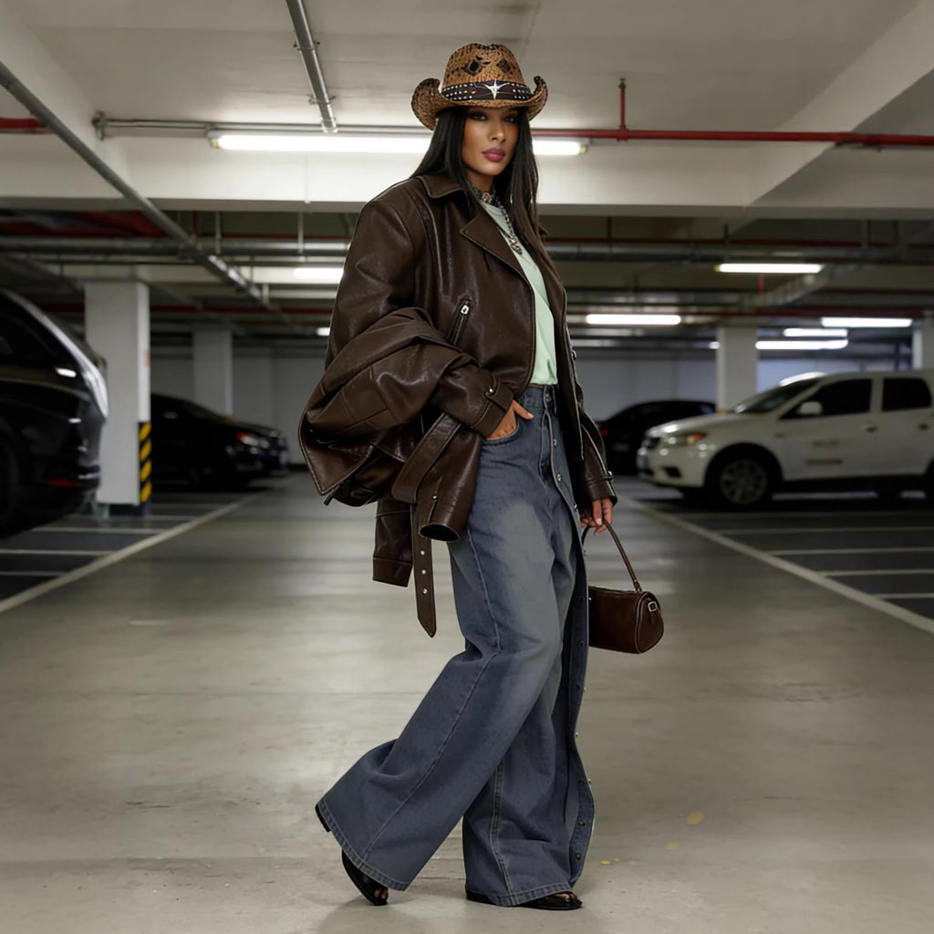 Street Style Heavy Duty Single-Side Multi-Button Design Washed Denim Pants